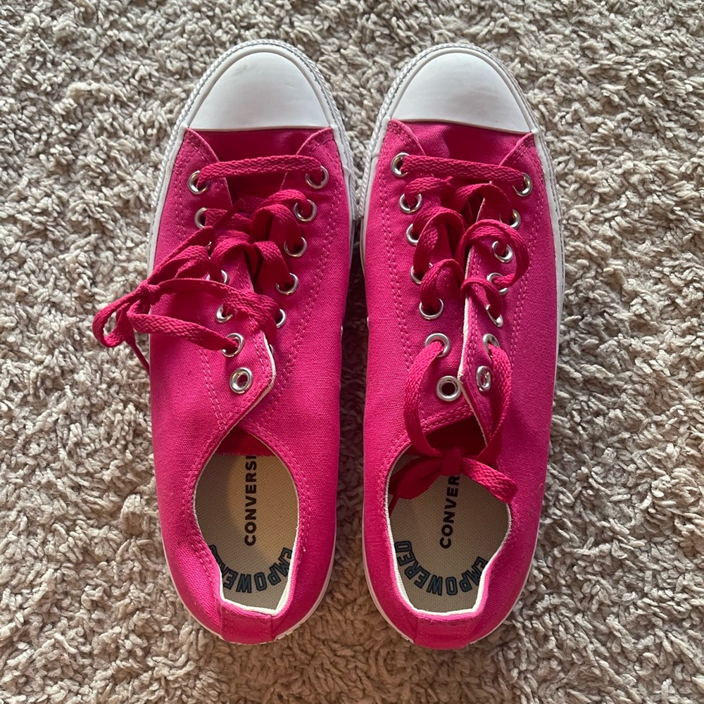 Converse Pink Canvas Low-Top Sneakers